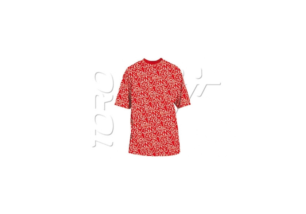 HK T-SHIRT TYPEFACE ALL OVER RED