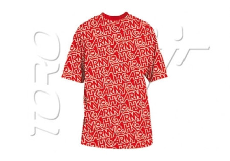 HK T-SHIRT TYPEFACE ALL OVER RED