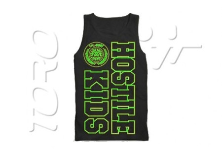 HK T-SHIRT TANK TOP HOSTILE KIDS VERTICAL BLACK NEON