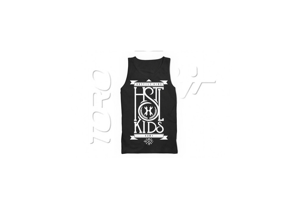 HK T-SHIRT TANK STACKED CHARCOAL