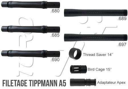 Mallette 3 EMBASES 2 EMBOUTS FILETES 3 FREINS BOUCHE INCEPTION TIPPMANN A5