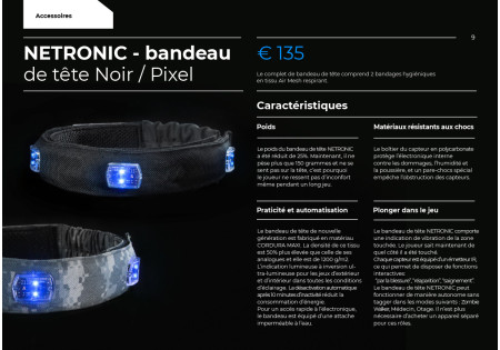 Bandeau DE TETE NETRONIC BLACK LASERTAG