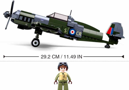 Briques EMBOITABLES COMPATIBLE LEGO AVION SPITFIRE FIGHTER R.A.F WWII WW2 SLUBAN