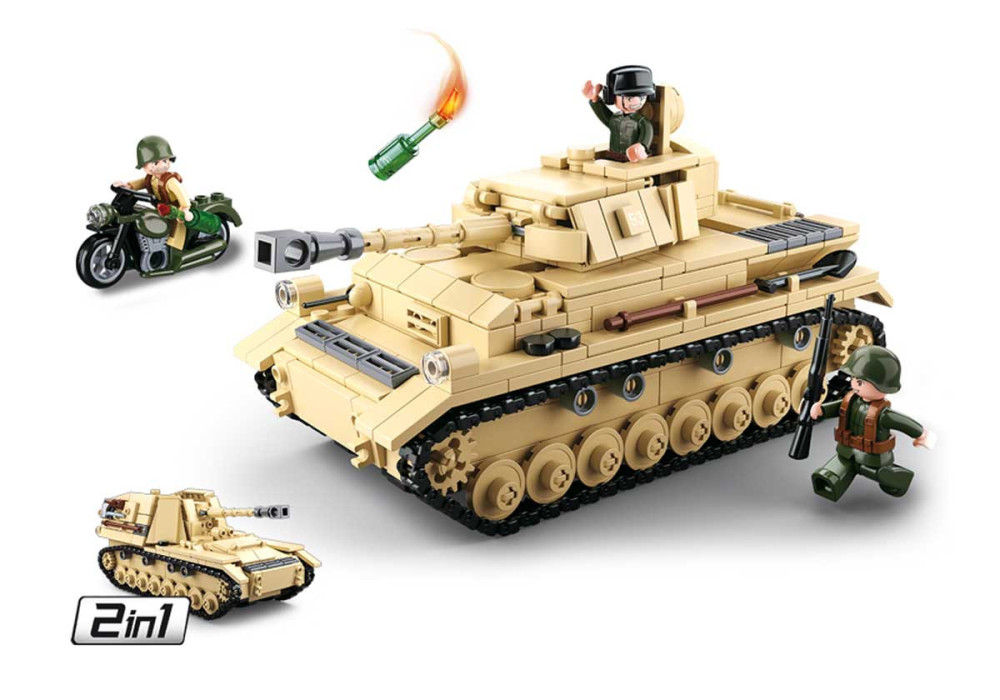 Briques EMBOITABLES COMPATIBLE LEGO CHAR TANK PANZER IV WWII WW2 SLUBAN