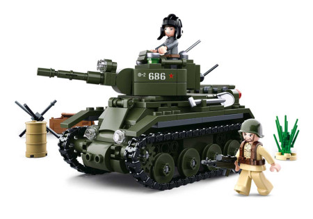 Briques EMBOITABLES COMPATIBLE LEGO CHAR TANK BT-7 WWII WW2 SLUBAN