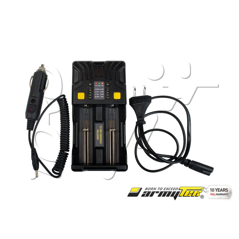 Chargeur SECTEUR + VOITURE 2 ACCUS UNIVERSEL UNI C2 ARMYTEK