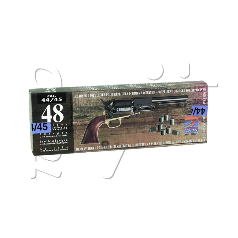 Charge POUDRE NOIRE CALIBRE 44 + BOURRE VECTAN x12