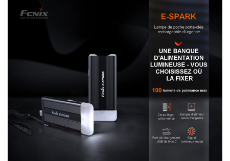 Lampe de poche porte clés FENIX E-SPARK 100 LUMENS