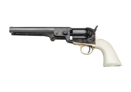 Revolver COLT 1851 NAVY YANK ACIER DELUXE GRAVE CROSSE IVOIRINE Calibre 36 PIETTA (YANDLIG36) EDITION LIMITEE