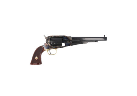 Revolver REMINGTON 1858 NEW ARMY ACIER JASPE GRAVE CROSSE QUADRILLEE Calibre 44 PIETTA (rgachlcg44)