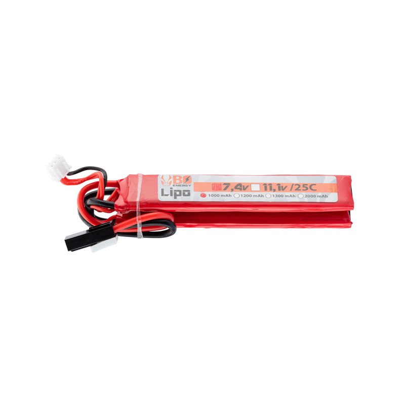 Batterie LIPO 7.4V 1000 mAh 25C 110x20x4mm 2 PACK BO