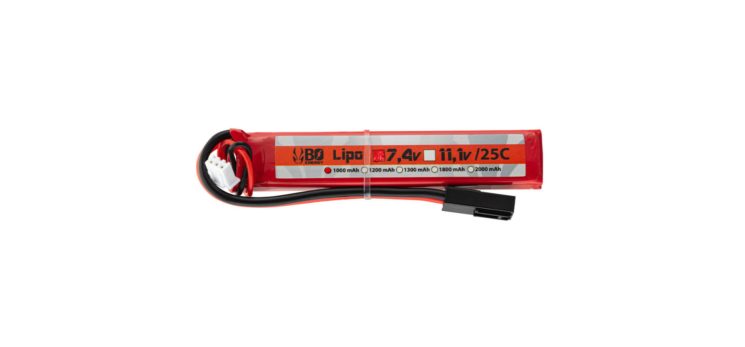 Batterie LIPO 7.4V 1000 mAh 25C 100x17x11mm 1 STICK BO (Crosse PDW)