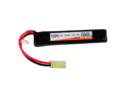 Batterie LIPO 7.4V 1100 mAh 25C 102x20x11mm 1 PACK SWISS ARMS V2