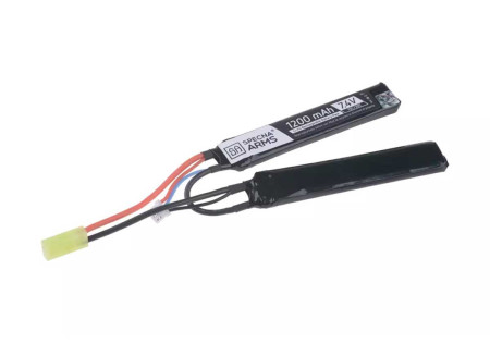 Batterie LIPO 7.4V 1200 mAh 15/30C 100x10x10 mm 2 STICKS MINI TAMIYA SPECNA ARMS