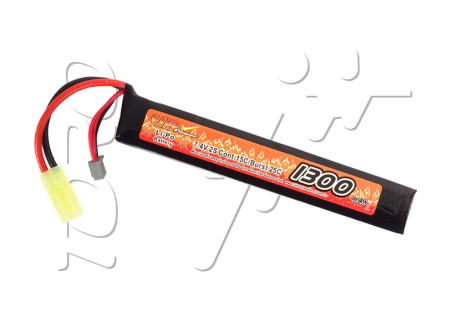 Batterie LIPO 7.4V 1300 mAh 15C 103x20x16mm 1 STICK BURST 25C AMOEBA VB POWER