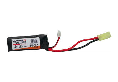 Batterie LIPO 7.4V 1300 mAh 25C 68x25x12mm 1 PACK SWISS ARMS V2