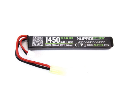 Batterie LIPO 7.4V 1450 mAh 30C 115x15x12mm 1 STICK NUPROL