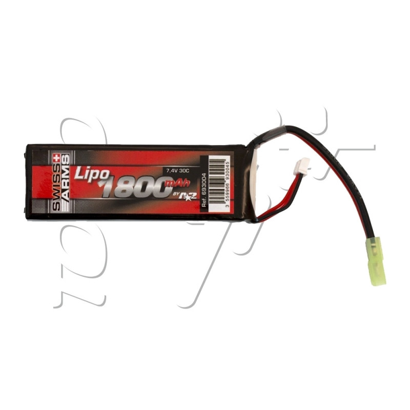 Batterie LIPO 7.4V 1800 mAh 30C 105x35x13mm 1 PACK SWISS ARMS