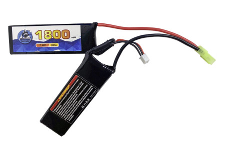 Batterie LIPO 7.4V 1800 mAh 30C 96x29x8mm 2 STICK 92g BURST 60C SHARK