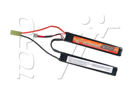 Batterie LIPO 7.4V 2000 mAh 15C 120x20x10mm 2 STICKS VB POWER