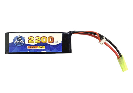 Batterie LIPO 7.4V 2200 mAh 30C 87x30x17mm 1 STICK 95g BURST 60C SHARK