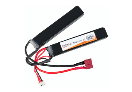 Batterie LIPO 7.4V 2200 mAh 25C 102x20x11mm 2 STICKS T-DEANS SWISS ARMS V2