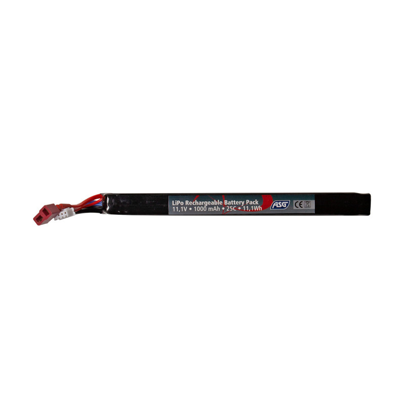 Batterie LIPO 11.1V 1000 mAh 25C 185x17x16mm 1 STICK SCORPION EVO3 GEN2 T-PLUG ASG