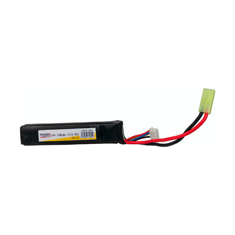 Batterie LIPO 11.1V 1100 mAh 25C 102x20x16mm 1 PACK SWISS ARMS V2