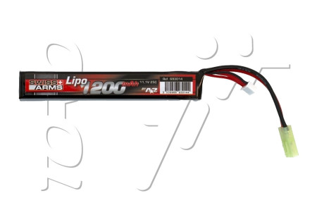 Batterie LIPO 11.1V 1200 mAh 25C 130x20x16mm 1 PACK SWISS ARMS