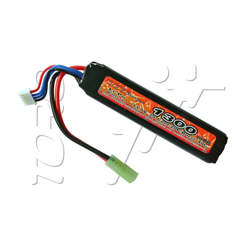 Batterie LIPO 11.1V 1300 mAh 20C 105x25x19mm 1 STICK AMOEBA VB POWER