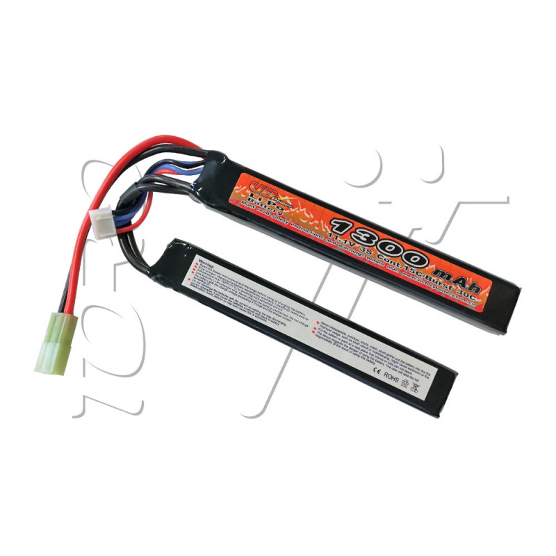 Batterie LIPO 11.1V 1300 mAh 15C 123x20x12mm 2 STICKS VB POWER