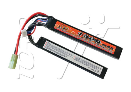 Batterie LIPO 11.1V 1300 mAh 15C 123x20x12mm 2 STICKS VB POWER