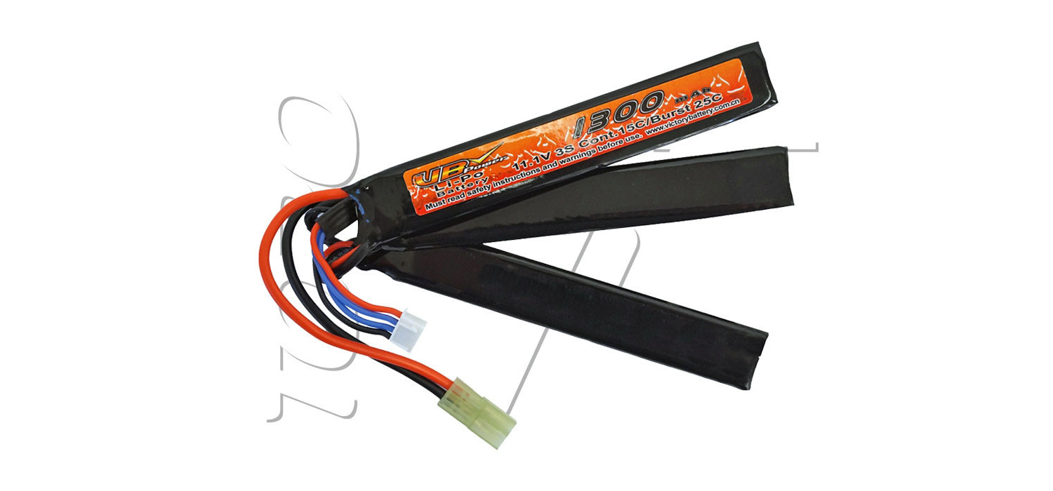 Batterie LIPO 11.1V 1300 mAh 15C 120x19x7mm 3 PACKS VB POWER