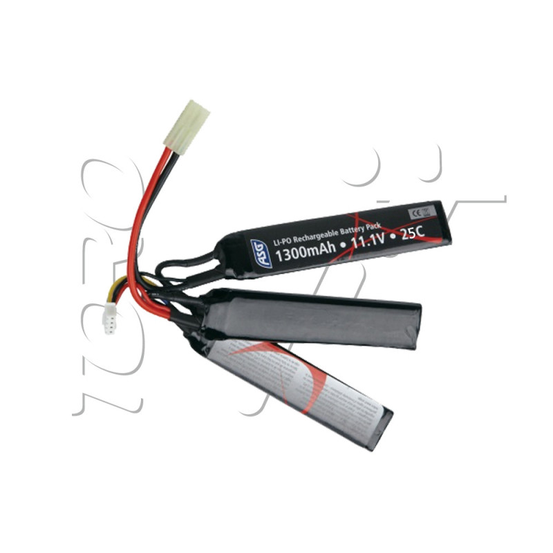 Batterie LIPO 11.1V 1300 mAh 25C 104x20x7mm 3 STICKS GEN2 ASG