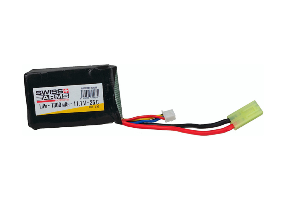 Batterie LIPO 11.1V 1300 mAh 25C 66x44x17mm 1 PACK SWISS ARMS V2