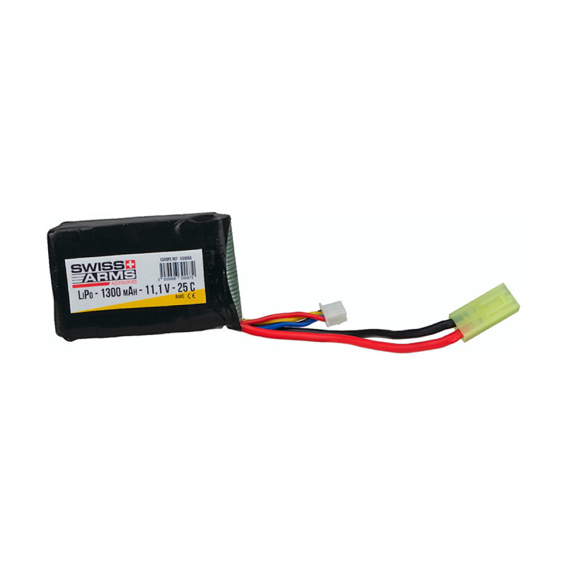 Batterie LIPO 11.1V 1300 mAh 25C 66x44x17mm 1 PACK SWISS ARMS V2