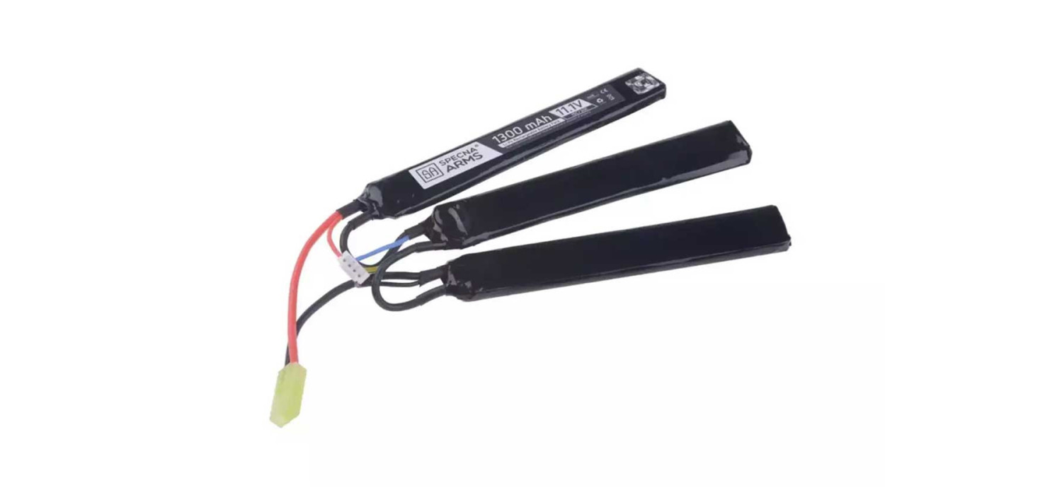 Batterie LIPO 11.1V 1300 mAh 15/30C  x  x  mm 3 STICKS MINI TAMIYA SPECNA ARMS