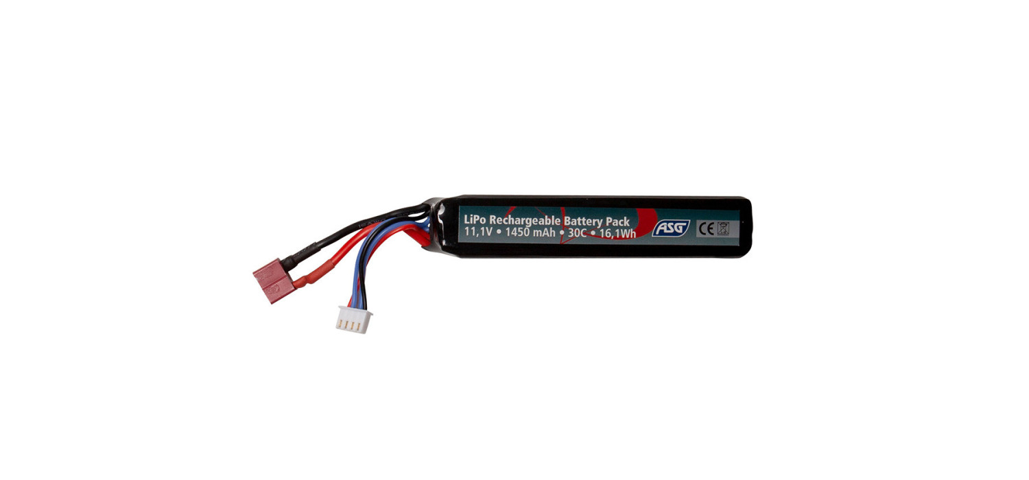 Batterie LIPO 11.1V 1450 mAh 30C 115x24x17mm 3 STICKS GEN2 T-PLUG ASG