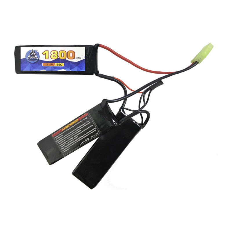 Batterie LIPO 11.1V 1800 mAh 30C 96x29x7.7mm 3 STICK 134g BURST 60C SHARK