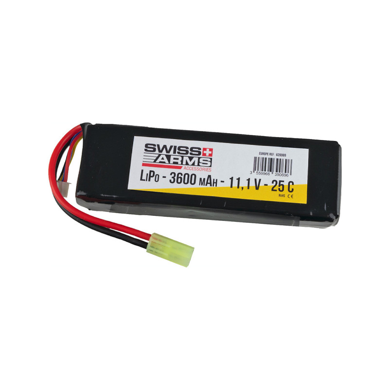 Batterie LIPO 11.1V 3600 mAh 25C 136x43x20mm 1 PACK SWISS ARMS V2