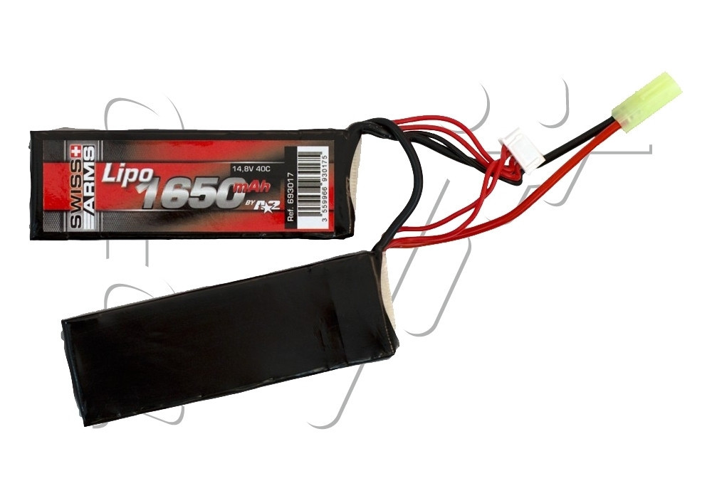 Batterie LIPO 14.8V 1650 mAh 40C 125x35x12mm 2 PACKS SWISS ARMS