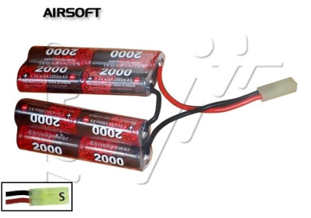 Batterie NIMH 9.6V 2000 mAh 85x34x18mm 2 PACKS DOUBLES ASG