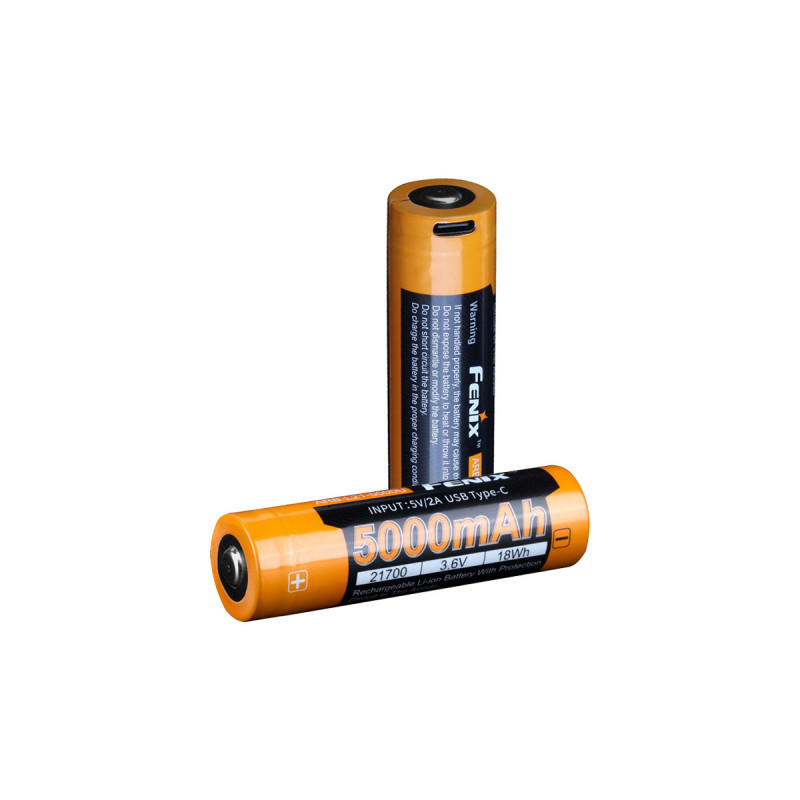 ACCU 3.6V 5000mAh RECHARGEABLE USB 21700 FENIX ARB-L21-5000U