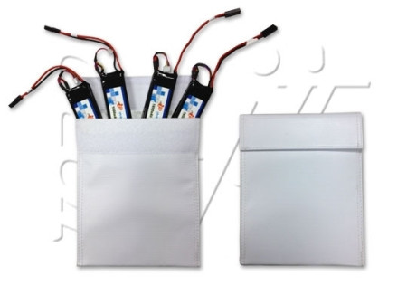 Pochette IGNIFUGE PROTECTION BATTERIE LIPO 22X18 cm ASG WHITE