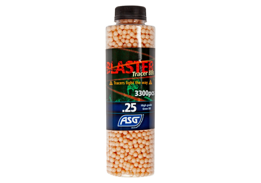 Billes traçantes 0.25g BOUTEILLE 3300 BLASTER ASG RED