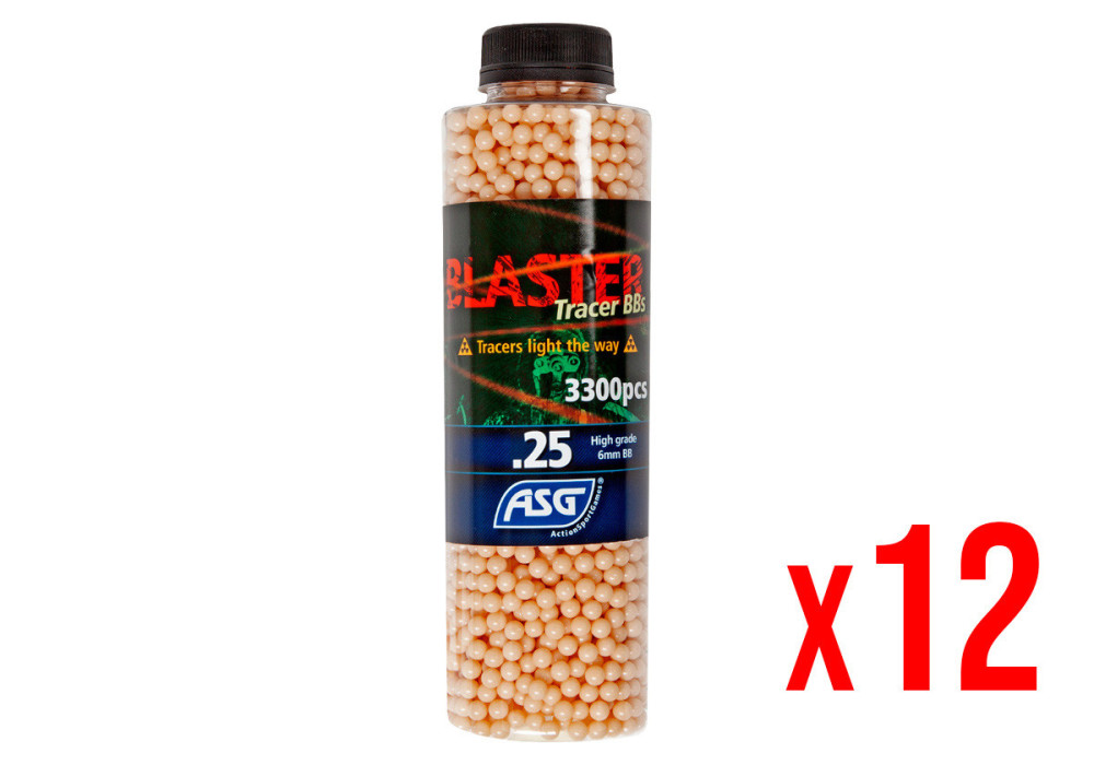 Billes traçantes 0.25g BOUTEILLE 3300 BLASTER ASG RED X12