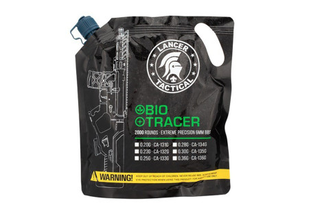 Billes traçantes BIO 0.28g SACHET 2000 LANCER TACTICAL GREEN