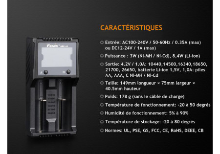 Chargeur SECTEUR 2 ACCUS ARE A2 FENIX