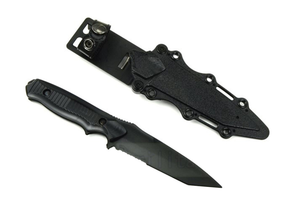 Couteau baïonnette FACTICE BC141 AVEC ETUI CEINTURE BLACK S&T