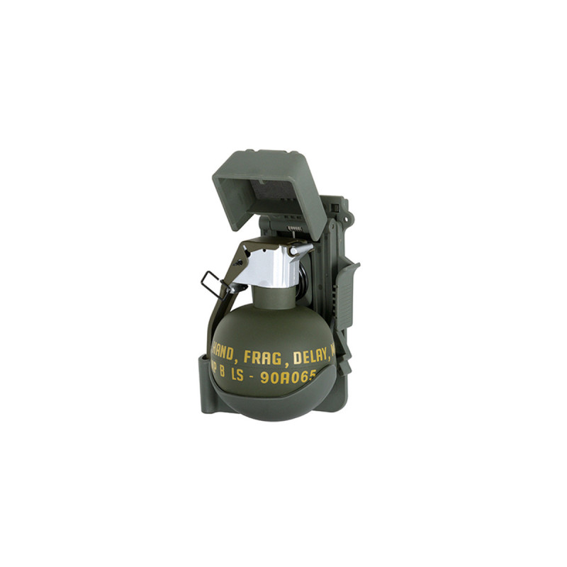 Grenade FACTICE M67 FRAG + PORTE GRENADE SYSTEME MOLLE OLIVE